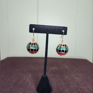 Festive Dangle Ball Earrings